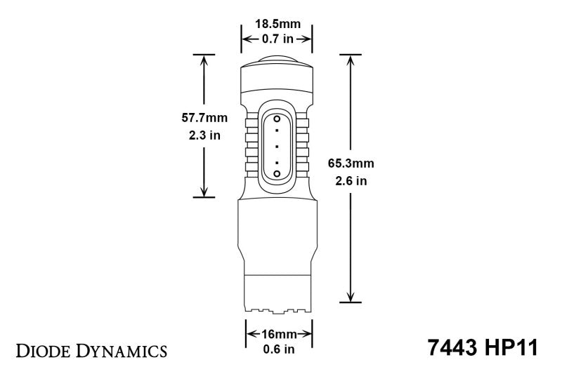 Diode Dynamics 7443 LED Bulb HP11 LED - Red Set of 4 - GTR Auto