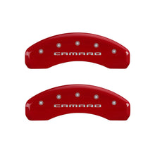Load image into Gallery viewer, MGP 4 Caliper Covers Engraved Front &amp; Rear Gen 5/Camaro Yellow finish black ch
