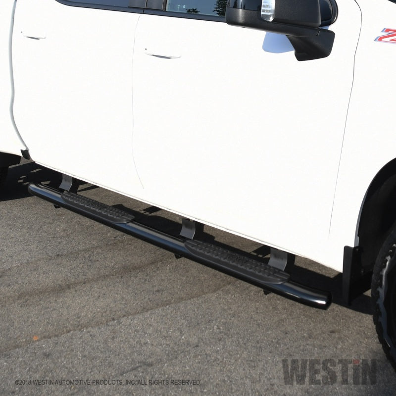 Westin 2019-2026 Chevy Silverado/Sierra 1500 Crew Cab Non LD PRO TRAXX 4 Oval Nerf Step Bars - Black - GTR Auto