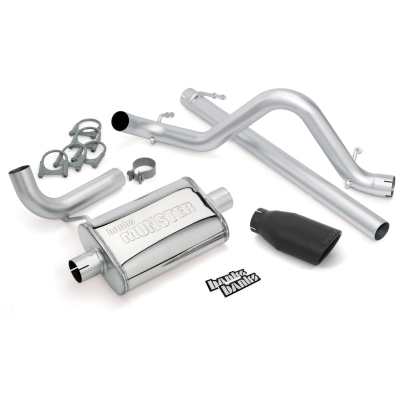 Banks Power 07-11 Jeep 3.8L Wrangler - 2dr Monster Exhaust System - SS Single Exhaust w/ Black Tip - GTR Auto