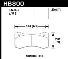Load image into Gallery viewer, Hawk Wilwood 17mm 6617 Caliper Brake Pad Set