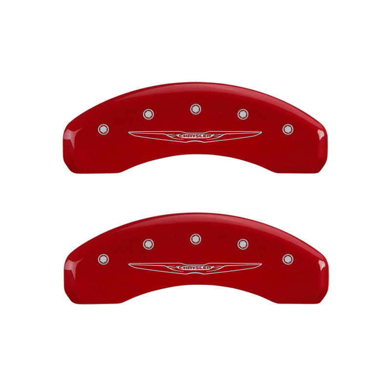 MGP 4 Caliper Covers Engraved Front & Rear Style 2/Chrysler Wing Yellow finish black ch 32021SCW2YL
