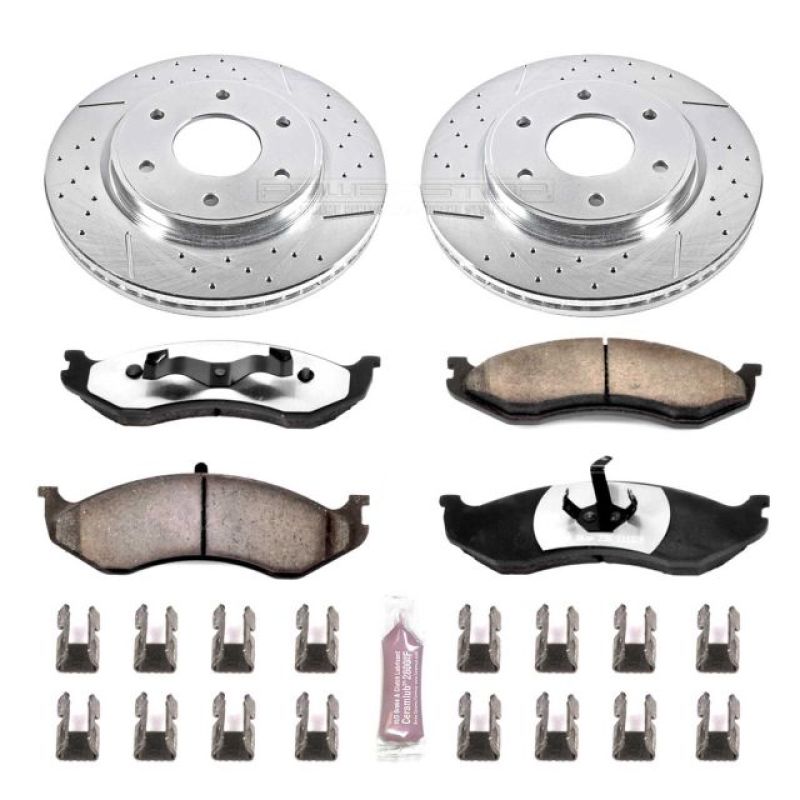 Power Stop 90-99 Jeep Cherokee Front Z36 Truck & Tow Brake Kit - GTR Auto