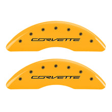 Load image into Gallery viewer, MGP 4 Caliper Covers Engraved Front Corvette C7 Engraved Rear Z51/2015 Yellow finish black ch - GTR Auto
