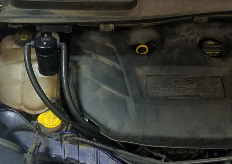 J&L 13-18 Ford Escape 2.0 EcoBoost 2.0 Oil Separator 3.0 Passenger Side - Black Anodized - GTR Auto