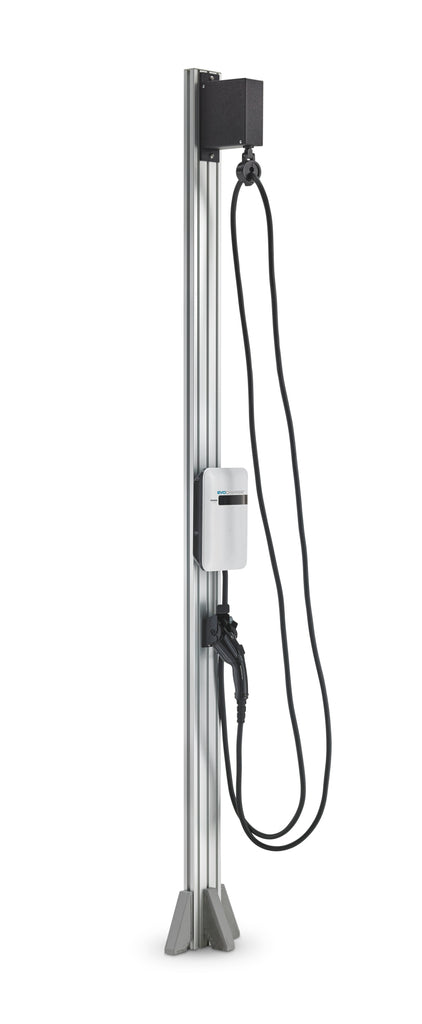 EvoCharge EVSE Single Port Pedestal w/Retractor