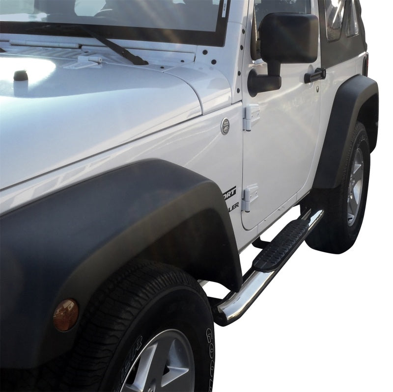 Westin 2007-2017 Jeep Wrangler 2dr PRO TRAXX 4 Oval Nerf Step Bars - SS - GTR Auto