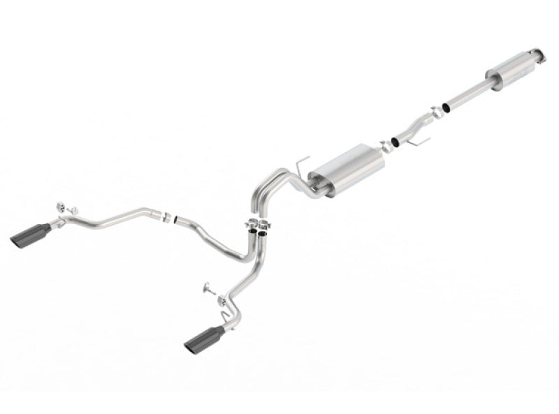 Borla 15-17 Ford F-150 2.7L/ 3.5L EcoBoost/ 5.0L V8 Rear Exit S-Type Catback Exhaust Black Chrome - GTR Auto
