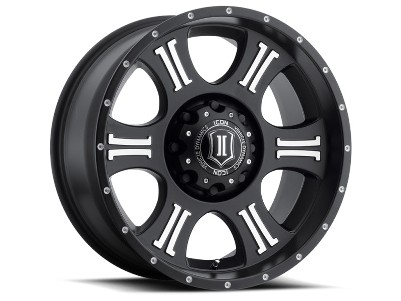 ICON Shield 20x9 5x150 16mm Offset 5.625in BS 110.1mm Bore Satin Black/Machined Wheel - GTR Auto