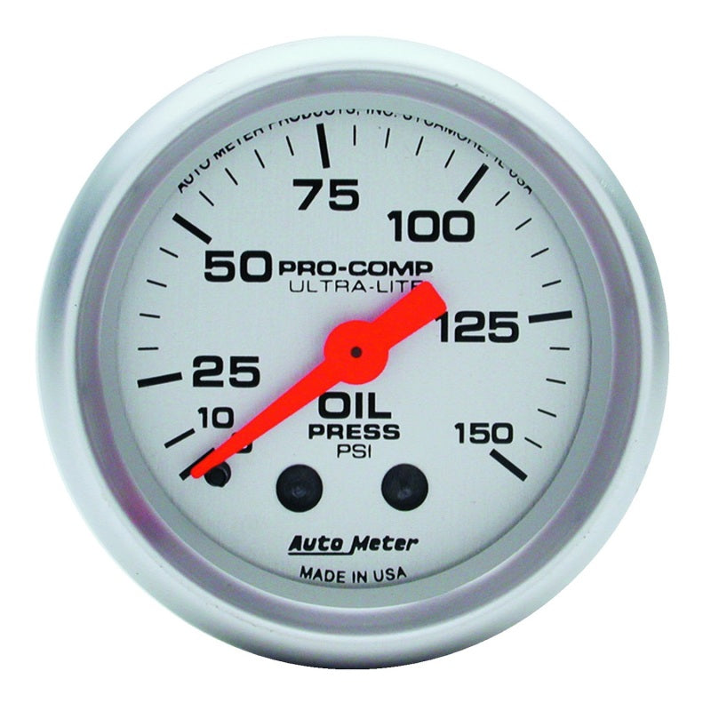 Autometer Ultra-Lite 52mm 0-150 PSI Mechanical Oil Pressure Gauge - GTR Auto
