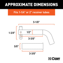 Load image into Gallery viewer, Curt 1/2in Swivel Hitch Pin w/5/8in Adapter (1-1/4in or 2in Receiver Zinc Packaged)