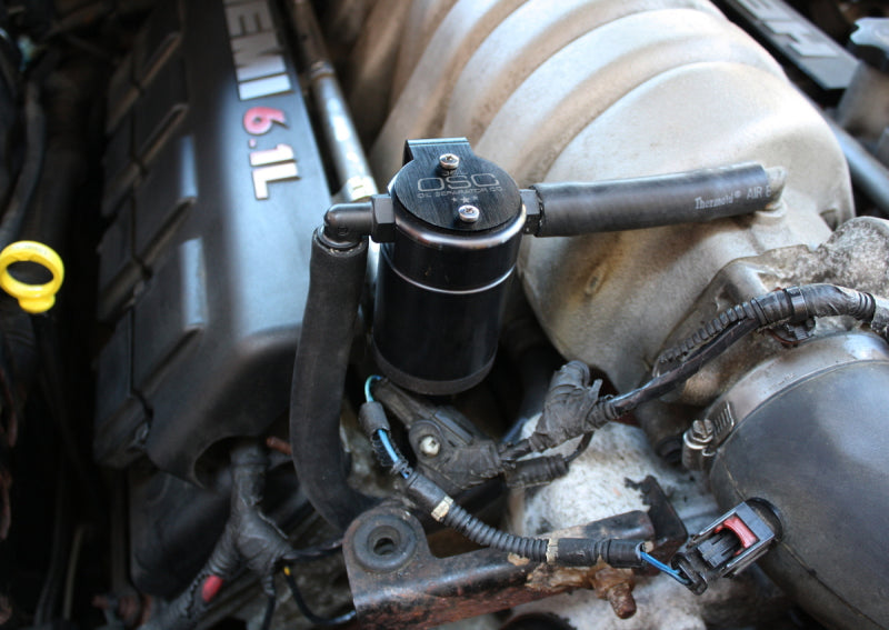 J&L 05-10 Dodge Charger 6.1L Hemi Passenger Side Oil Separator 3.0 - Black Anodized - GTR Auto