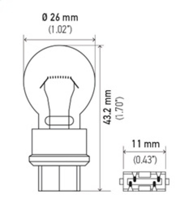 Hella Bulb 3157 12V 27/7W W2.5x16q S8 - GTR Auto