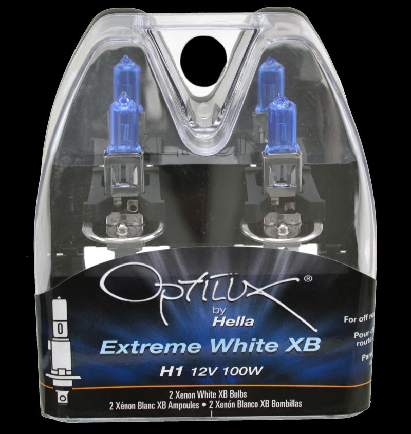 Hella Optilux H1 100W XB Extreme White Bulbs (Pair) - GTR Auto