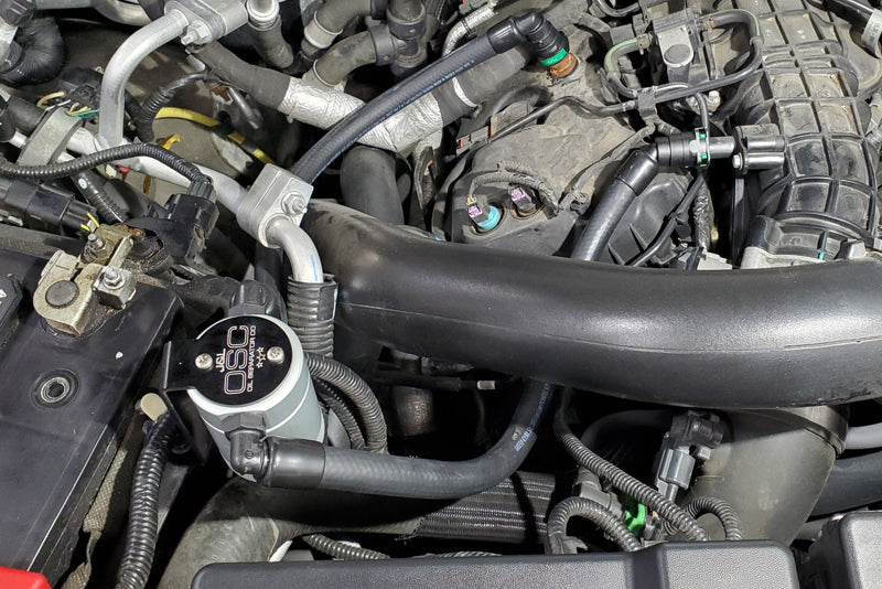 J&L 2015-2017 Ford Expedition 3.5L EcoBoost Oil Separator 3.0 - Clear Anodized - GTR Auto