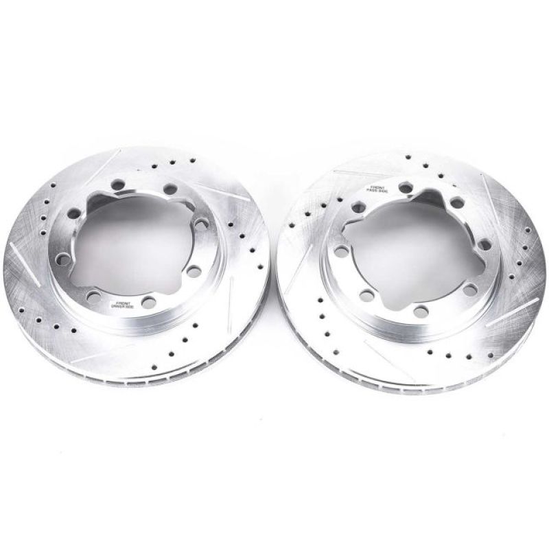 Power Stop 90-00 Chevrolet K3500 Front Evolution Drilled & Slotted Rotors - Pair - GTR Auto