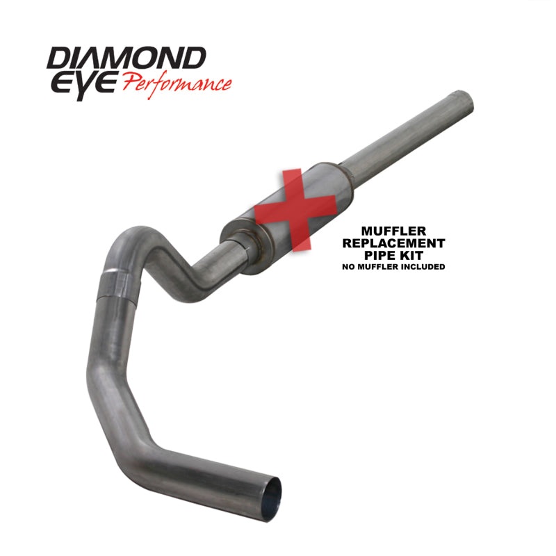 Diamond Eye KIT 4in Catback MFLR RPLCMENT PIPE Single SS: 2004.5-2007.5 DODGE CUMMINS 600 - GTR Auto