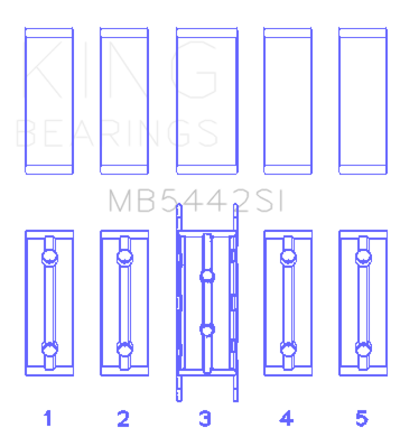 King Ford/Mazda Duratec 2.0/2.3 DOHC (Size 0.75) Silicon Bi-Metal Aluminum Main Bearing Set GMB5442SI0.75