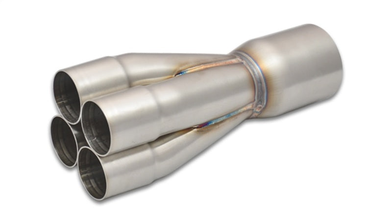 Vibrant 4-1 SS Merge Collectors (1-3/4in Inlet Slipover ID 2-1/2in Merge Outlet OD) Single Unit - GTR Auto