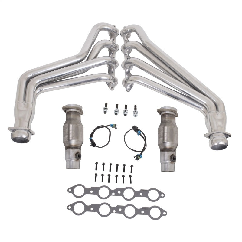 BBK 10-15 Camaro LS3 L99 Long Tube Exhaust Headers With Converters - 1-3/4 Silver Ceramic - GTR Auto