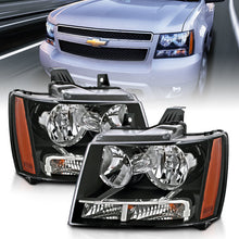 Load image into Gallery viewer, ANZO 2007-2014 Chevrolet Tahoe/Suburban Crystal Headlights Black - GTR Auto
