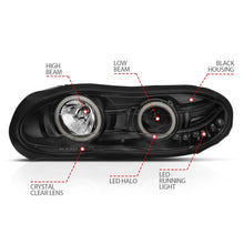 Load image into Gallery viewer, ANZO 1998-2002 Chevrolet Camaro Projector Headlights w/ Halo Black - GTR Auto