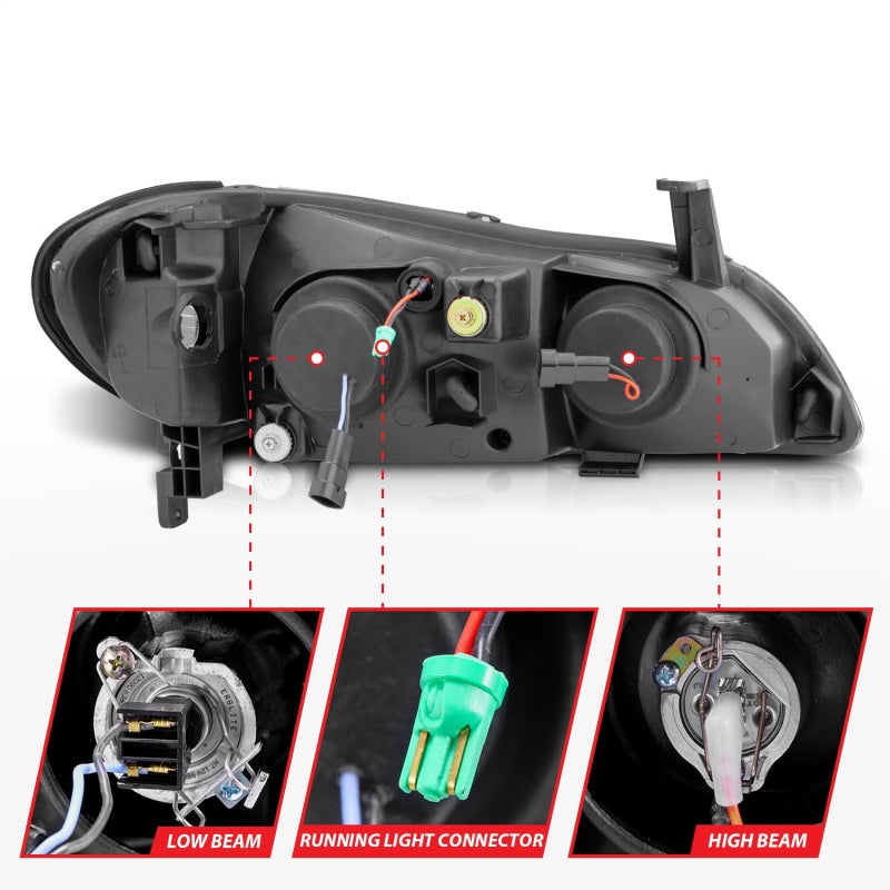 ANZO 2000-2004 Infiniti I30 Projector Headlights w/ Halo Chrome - GTR Auto