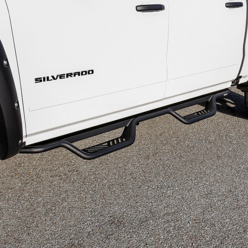 Westin 14-18 Chevrolet Silverado/GMC Sierra Crew Cab Outlaw Nerf Step Bars (Excl. Diesel) -Text. Blk - GTR Auto