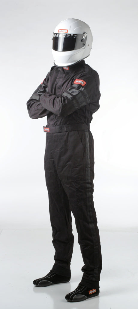 RaceQuip Black SFI-1 1-L Suit - Medium Tall - GTR Auto