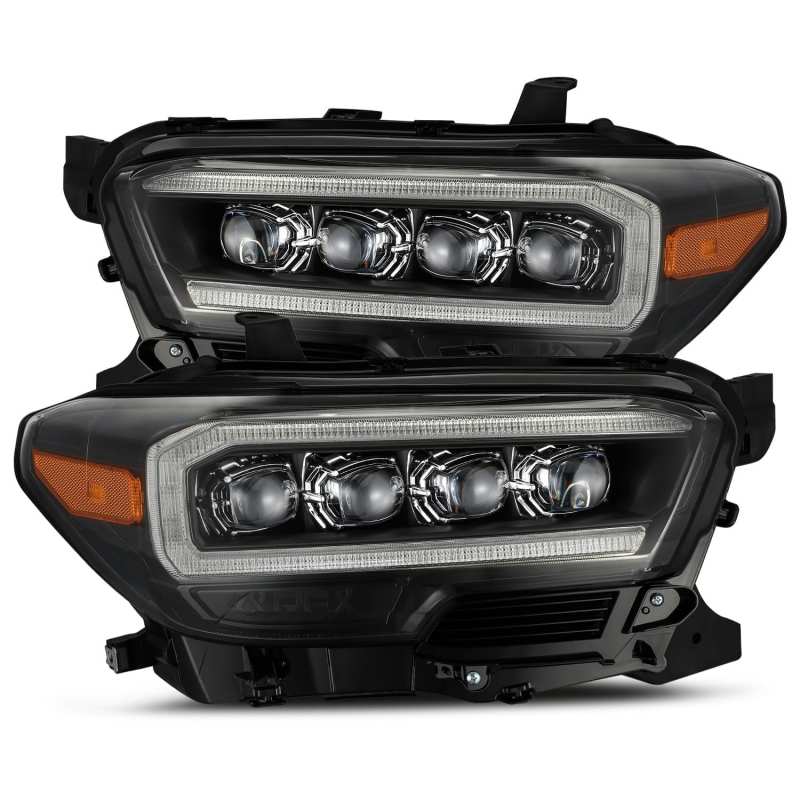 AlphaRex 16-20 Toyota Tacoma NOVA LED Projector Headlights Plank Style Black w/Activation Light - GTR Auto