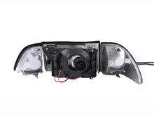 Load image into Gallery viewer, ANZO 1987-1993 Ford Mustang Crystal Headlights Black w/ Corner Lights 3pc - GTR Auto