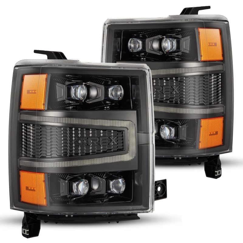 AlphaRex 04-15 Chevy 1500 NOVA-Series LED Proj Headlights Alpha BL w/Activ Light/Seq Signal & SB DRL - GTR Auto