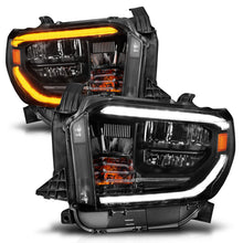 Load image into Gallery viewer, ANZO 14-21 Toyota Tundra (OE Halogen w/LED DRL) LED Crystal Headlights w/ Switchback &amp; DRL - Blk - GTR Auto