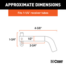Load image into Gallery viewer, Curt 1/2in Swivel Hitch Pin (1-1/4in Receiver Chrome Packaged)