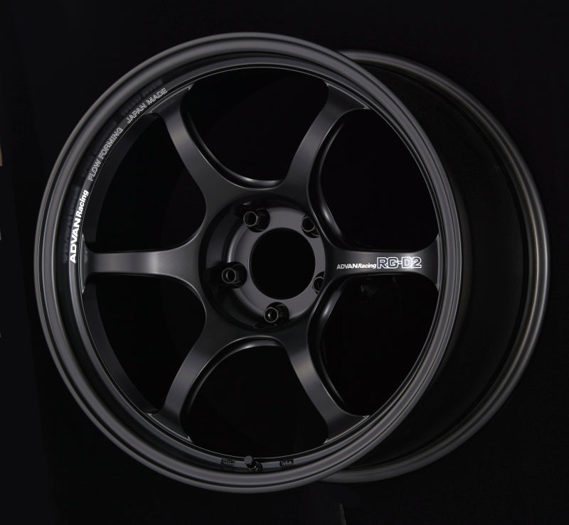 Advan RG-D2 18x9.5 +12 5x114.3 Semi Gloss Black Wheel