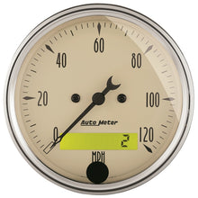 Load image into Gallery viewer, AutoMeter Gauge Speedo. 3-1/8in. 120MPH Elec. Prog. W/ Lcd Odo Antique Beige