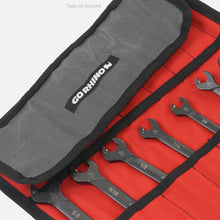 Load image into Gallery viewer, Go Rhino XVenture Gear Tool Wrench Roll - Small (3.5x3.5in. Closed) 12oz Waxed Canvas - Black