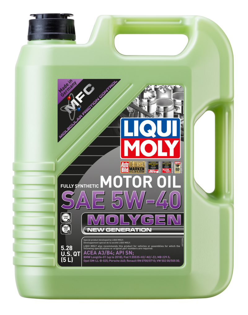 LIQUI MOLY 5L Molygen New Generation Motor Oil SAE 5W40 - GTR Auto