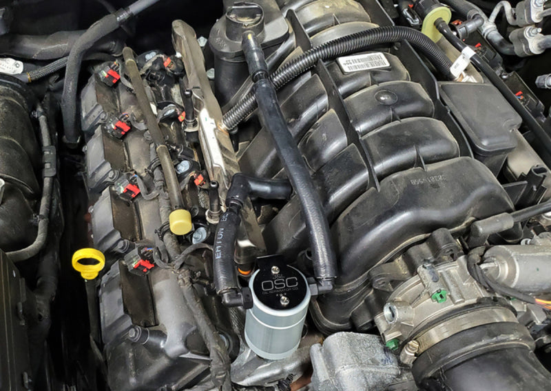 J&amp;L 05-23 Dodge Charger 5.7L Hemi Passenger Side Oil Separator 3.0 - Clear Anodized - GTR Auto