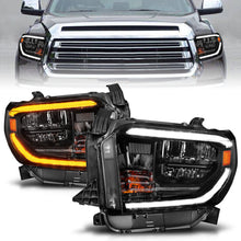 Load image into Gallery viewer, ANZO 14-21 Toyota Tundra (OE Halogen w/LED DRL) LED Crystal Headlights w/ Switchback &amp; DRL - Blk - GTR Auto