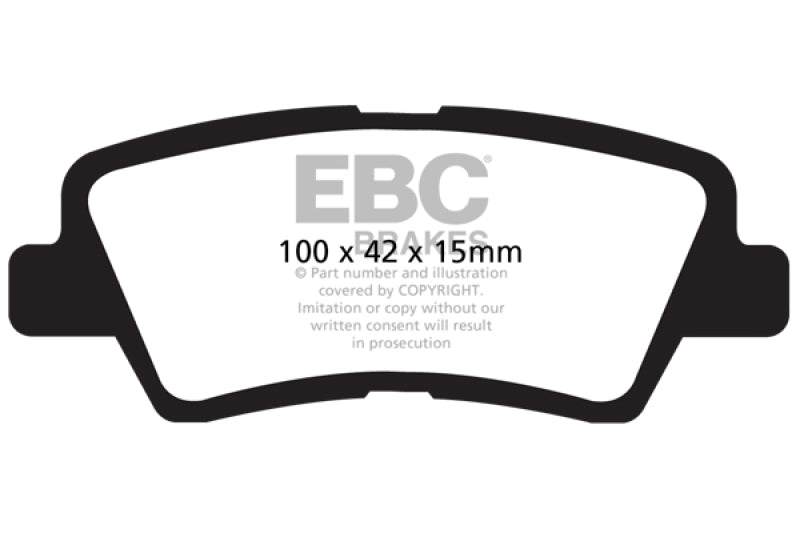 EBC 12 Hyundai Elantra 1.8 Yellowstuff Rear Brake Pads DP41875R
