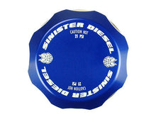 Load image into Gallery viewer, Sinister Diesel 17-19 Ford Powerstroke Coolant Reservoir Degas Bottle Cap - Blue