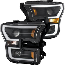 Load image into Gallery viewer, ANZO 2015-2017 Ford F-150 Projector Headlights w/ Plank Style Switchback Black w/ Amber - GTR Auto