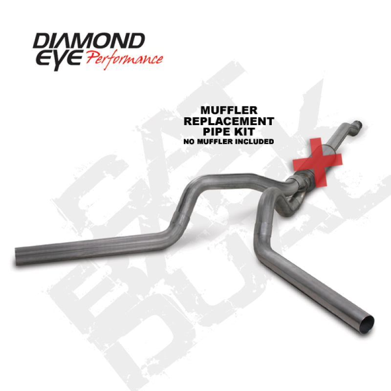 Diamond Eye KIT 4in Catback MFLR RPLCMENT PIPE DUAL SS: 03-07 FORD 6.0L F250/F350 - GTR Auto