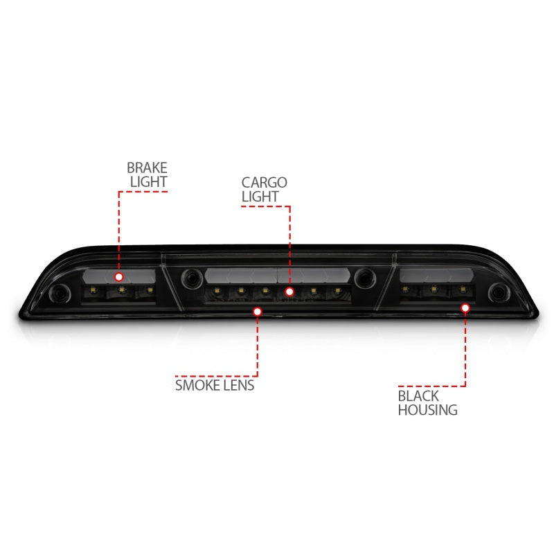 ANZO 15-20 Ford F-150 - F-450 LED Third Brake Light - Black Housing/Smoke Lens - GTR Auto
