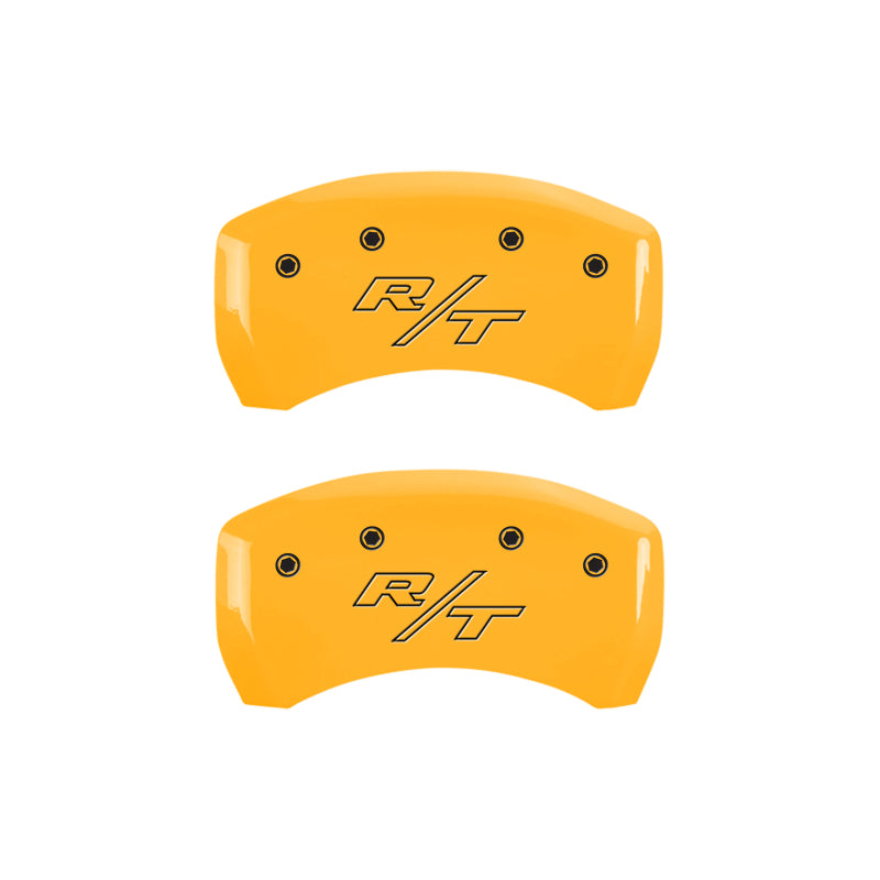 MGP 4 Caliper Covers Engraved Front & Rear Cursive/Challenger Black finish silver ch - GTR Auto