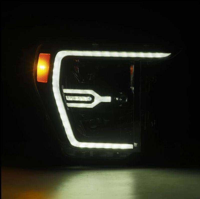 AlphaRex 21-22 Ford F150 Luxx-Series Projector Headlights Alpha-Black w/Activ Light/Seq Signal - GTR Auto