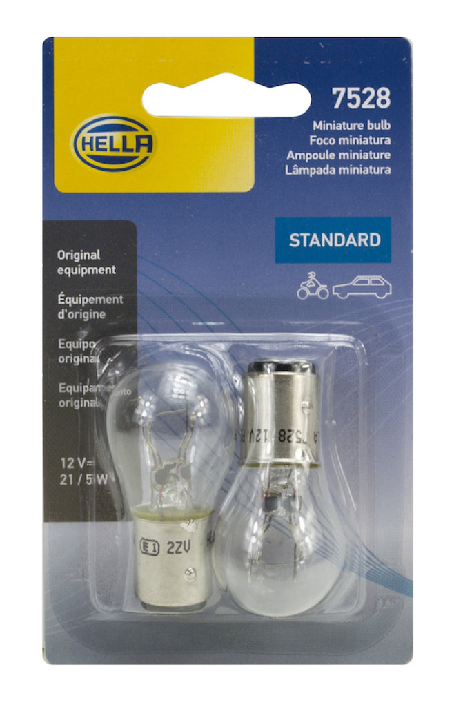 Hella Bulb 7528 12V 21/5W Bay15D S8 (2) - GTR Auto