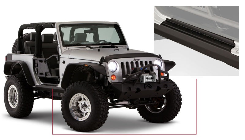Bushwacker 07-18 Jeep Wrangler Trail Armor Rocker Panel and Sill Plate Cover - Black - GTR Auto