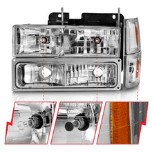 Load image into Gallery viewer, ANZO 88-98 Chevrolet C1500 Crystal Headlights Chrome w/ Signal and Side Marker Lights - GTR Auto